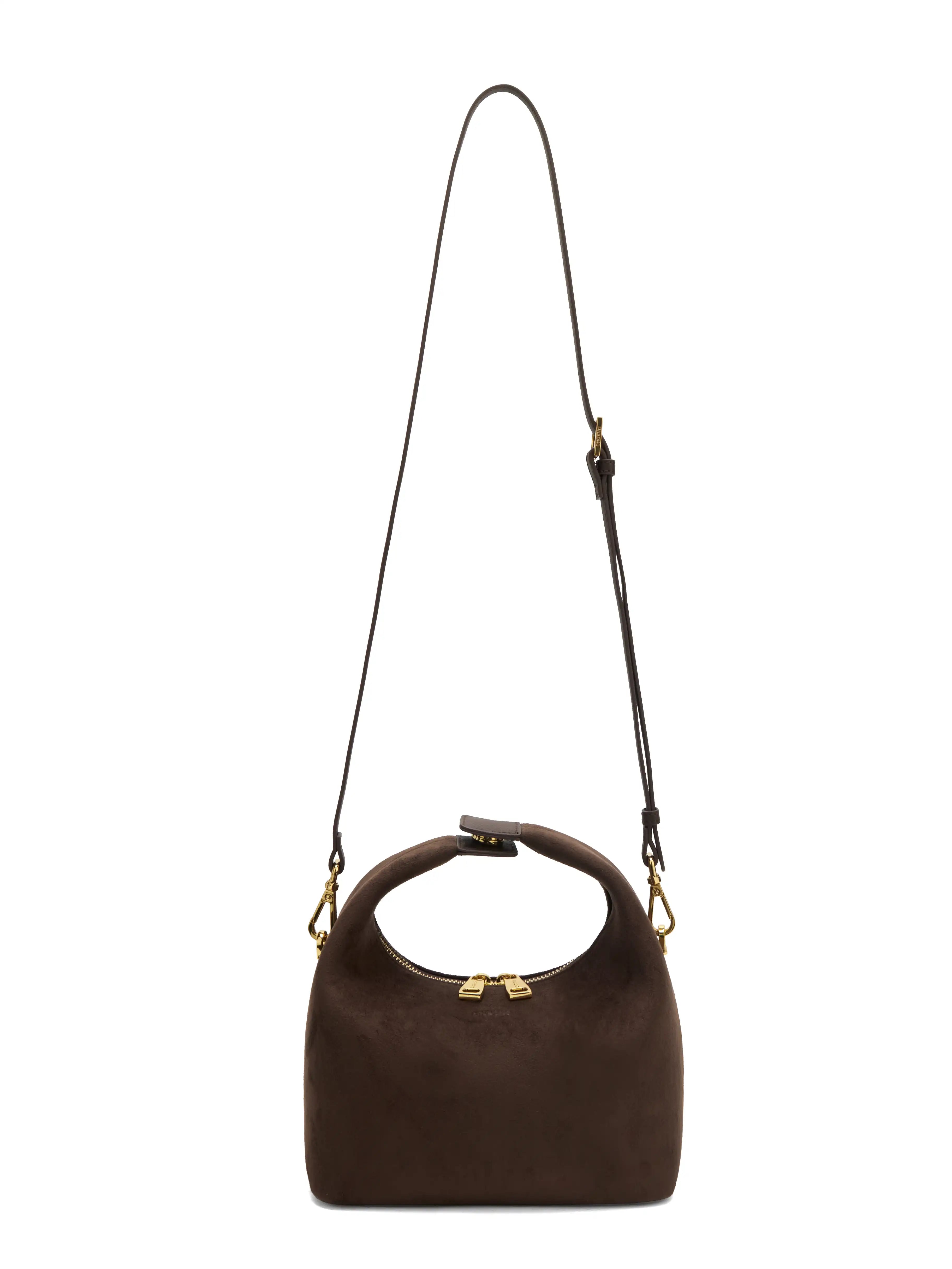 Vienna Top Handle  Crossbody Bag（2.0）- Dark Brown Fake Suede