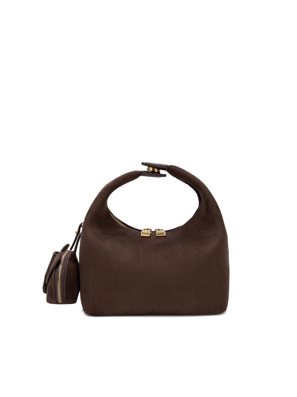 Vienna Top Handle  Crossbody Bag（2.0）- Dark Brown Fake Suede