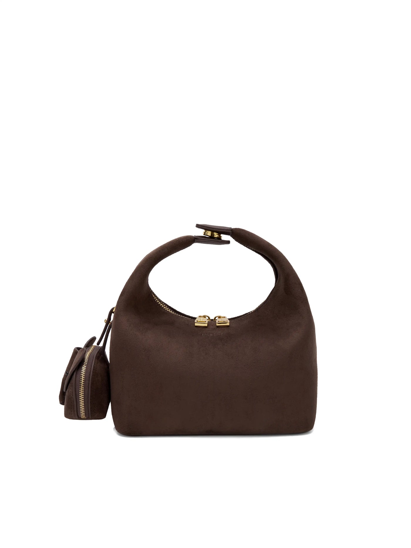 Vienna Top Handle  Crossbody Bag（2.0）- Dark Brown Fake Suede
