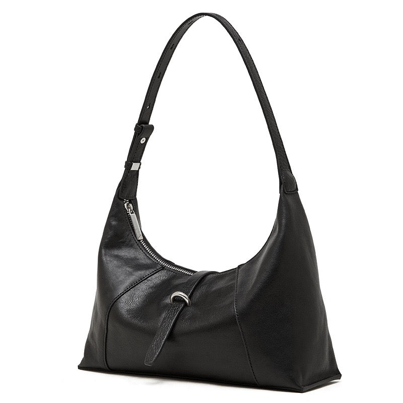 Women's Retro Crescent Genuine Leather Hobo Bag