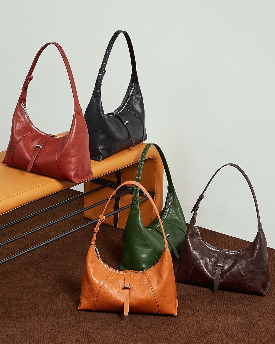 Women's Retro Crescent Genuine Leather Hobo Bag
