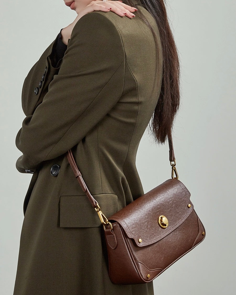 Women's Eclipse Ash Genuine Leather Buckle Crossbody Bag