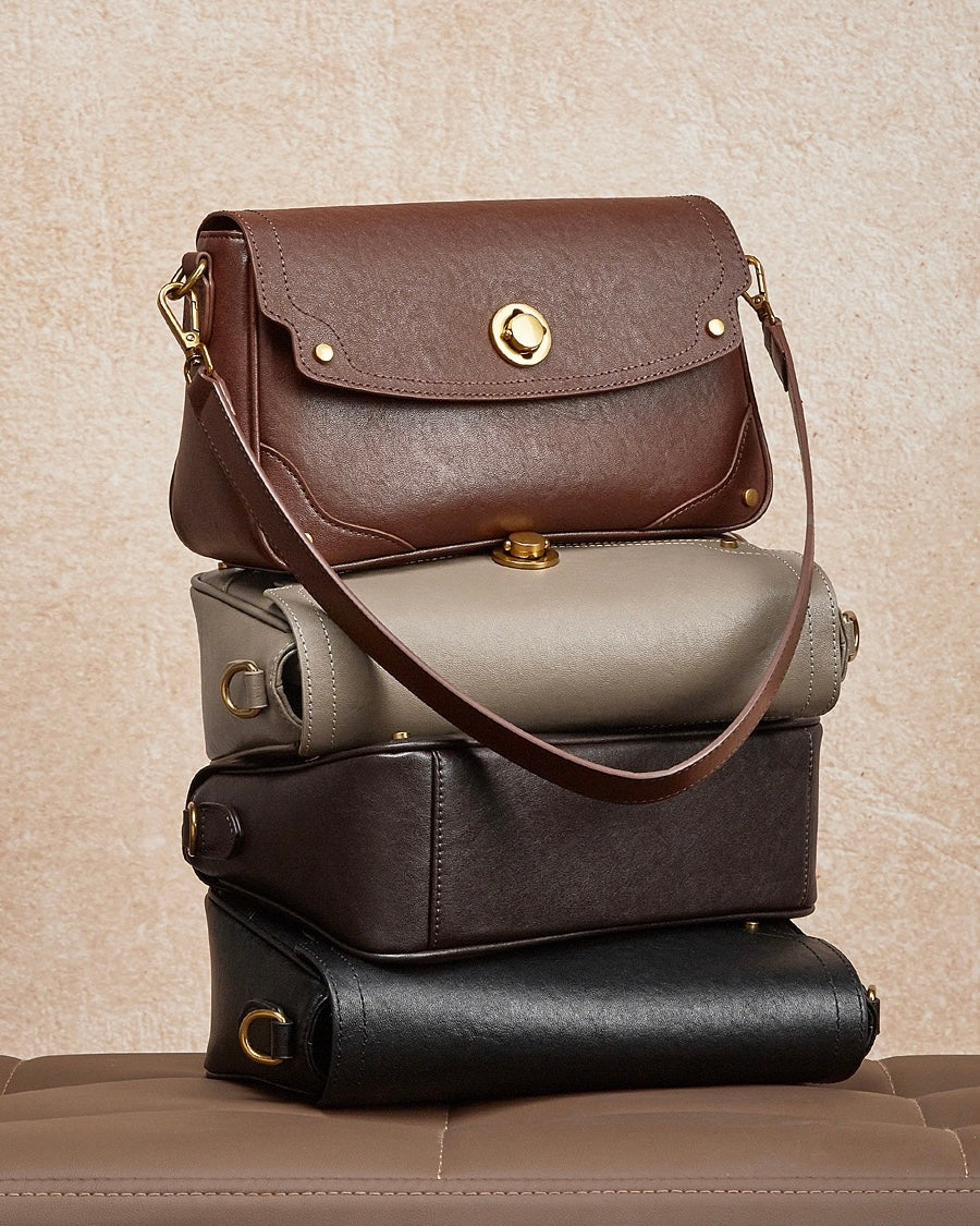 Women's Eclipse Ash Genuine Leather Buckle Crossbody Bag