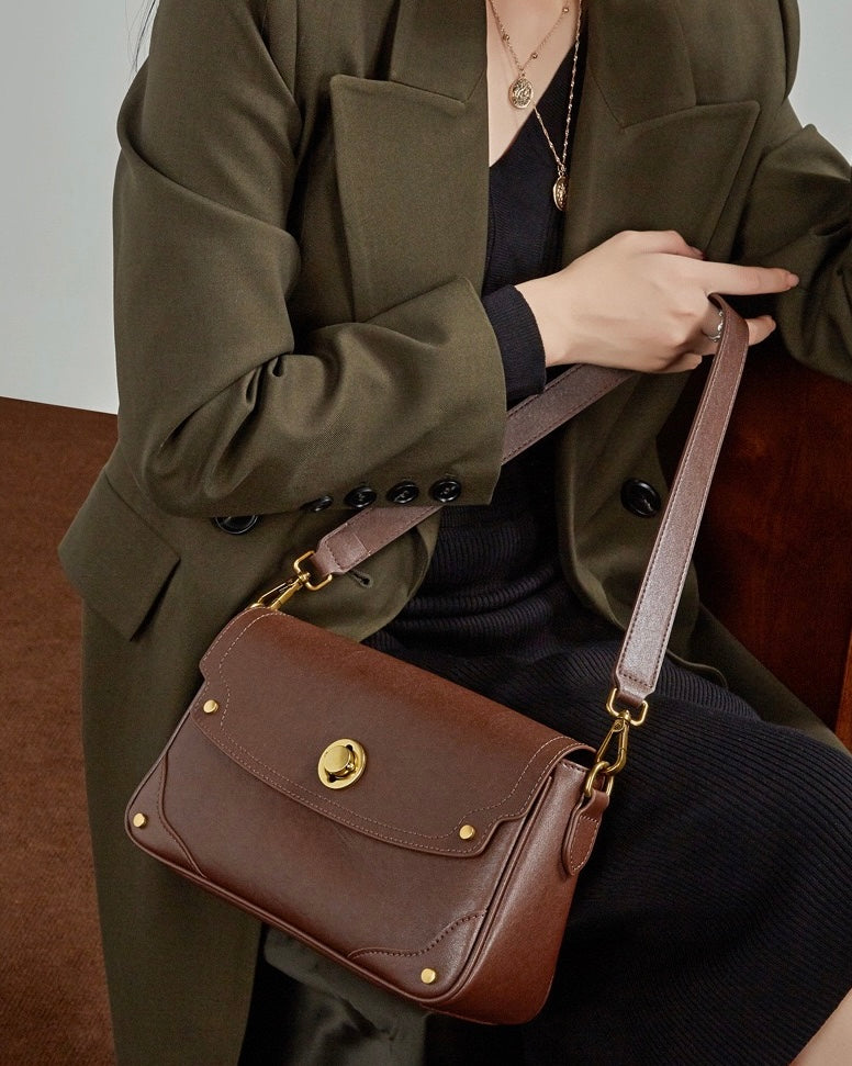 Women's Eclipse Ash Genuine Leather Buckle Crossbody Bag