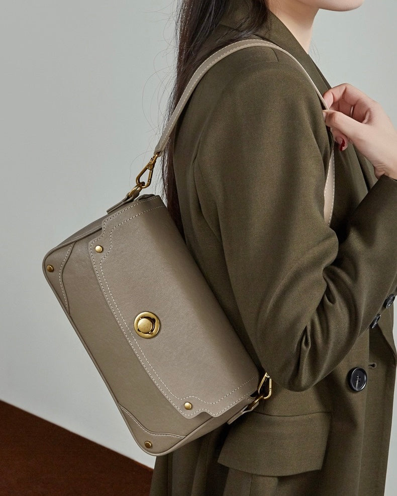 Women's Eclipse Ash Genuine Leather Buckle Crossbody Bag