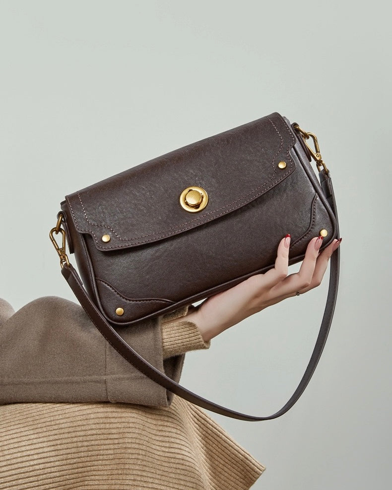 Women's Eclipse Ash Genuine Leather Buckle Crossbody Bag