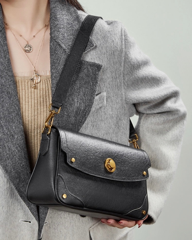 Women's Eclipse Ash Genuine Leather Buckle Crossbody Bag