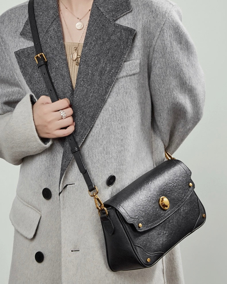 Women's Eclipse Ash Genuine Leather Buckle Crossbody Bag