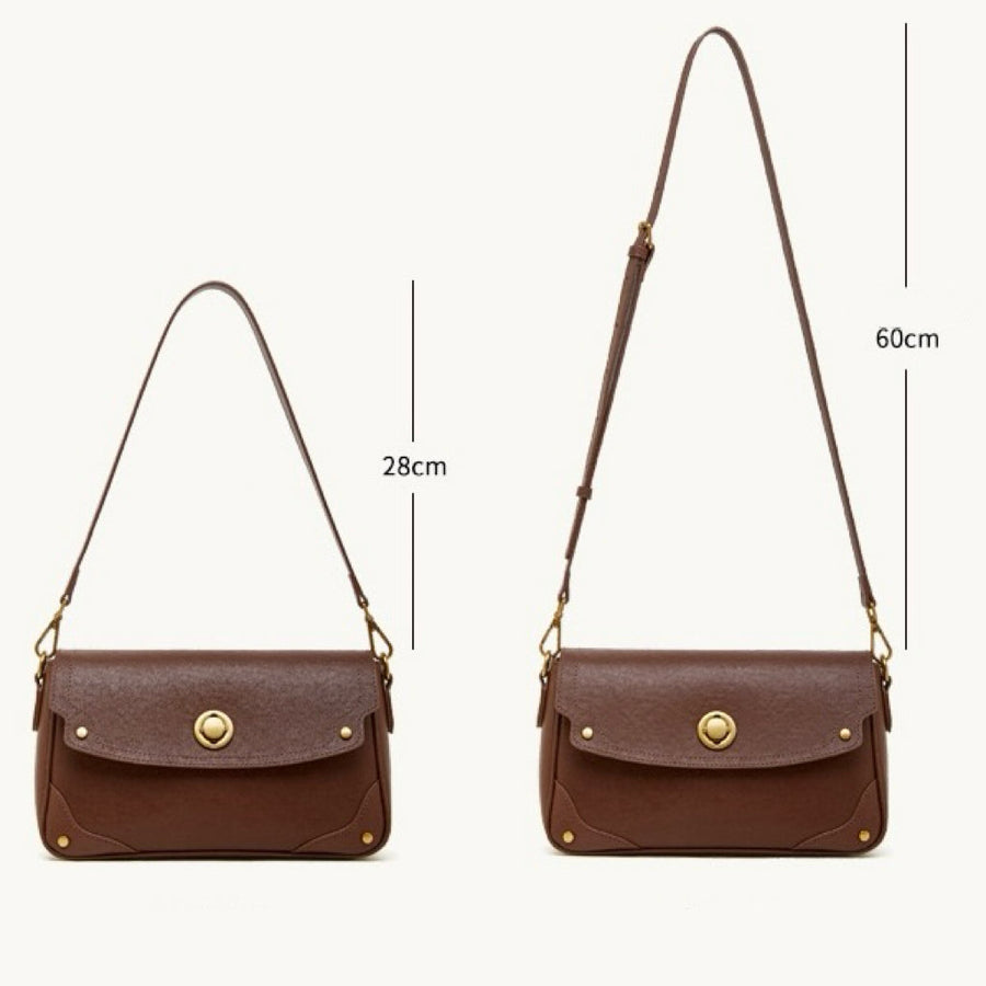 Women's Eclipse Ash Genuine Leather Buckle Crossbody Bag