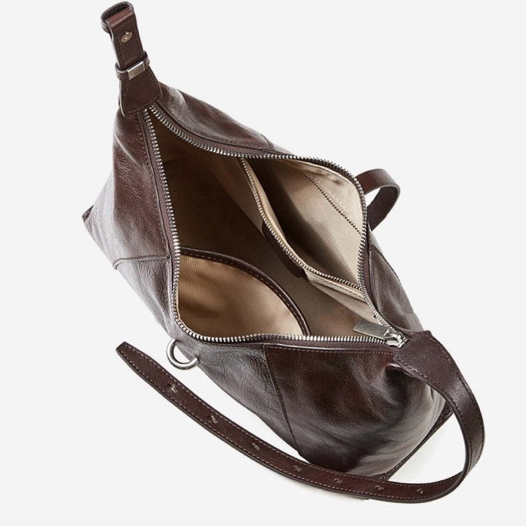 Women's Retro Crescent Genuine Leather Hobo Bag