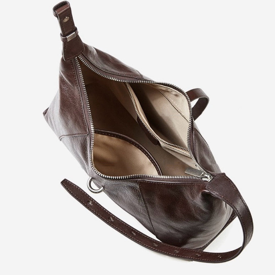 Women's Retro Crescent Genuine Leather Hobo Bag