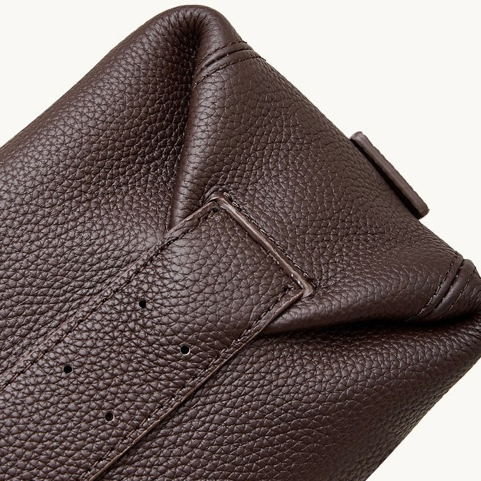 The Origami Asymmetric Genuine Leather Bag - Versatile 2-Way Carry Shoulder Purse