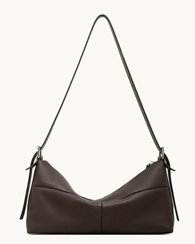 The Origami Asymmetric Genuine Leather Bag - Versatile 2-Way Carry Shoulder Purse
