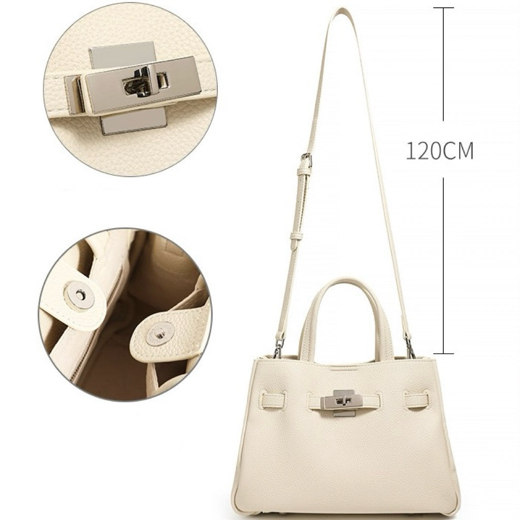 Women's Elegant Pebble Genuine Leather Crossbody Bag