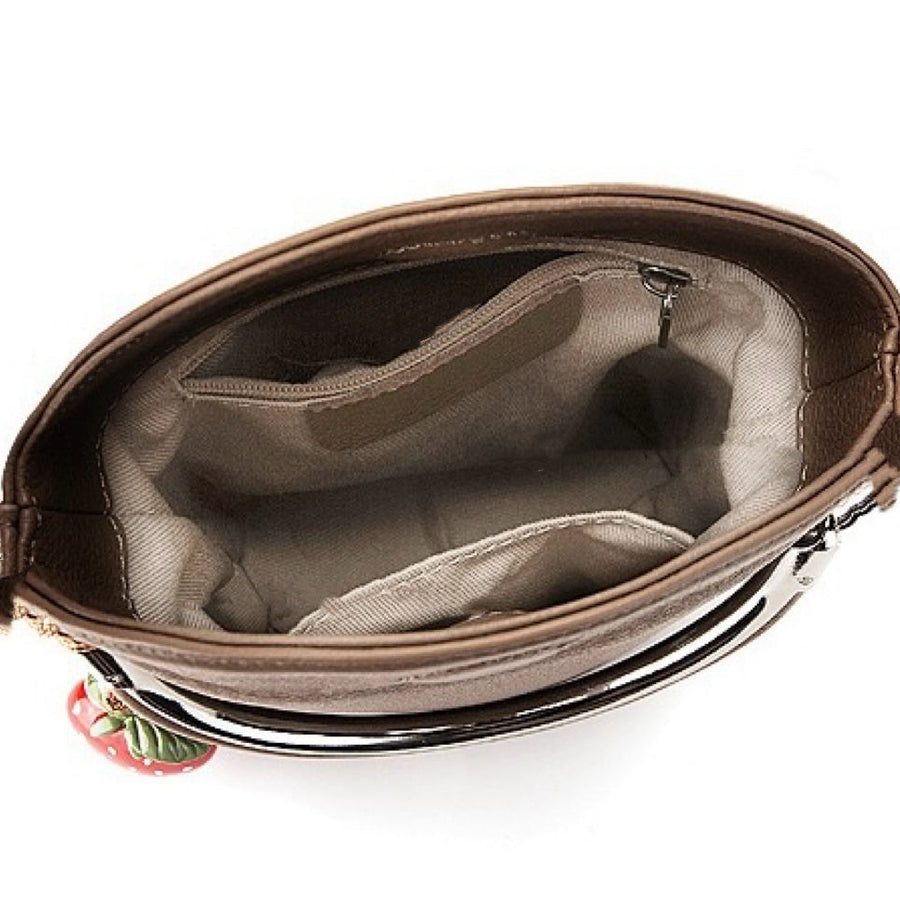 Genuine Leather Mini Bucket Phone Crossbody Handbag