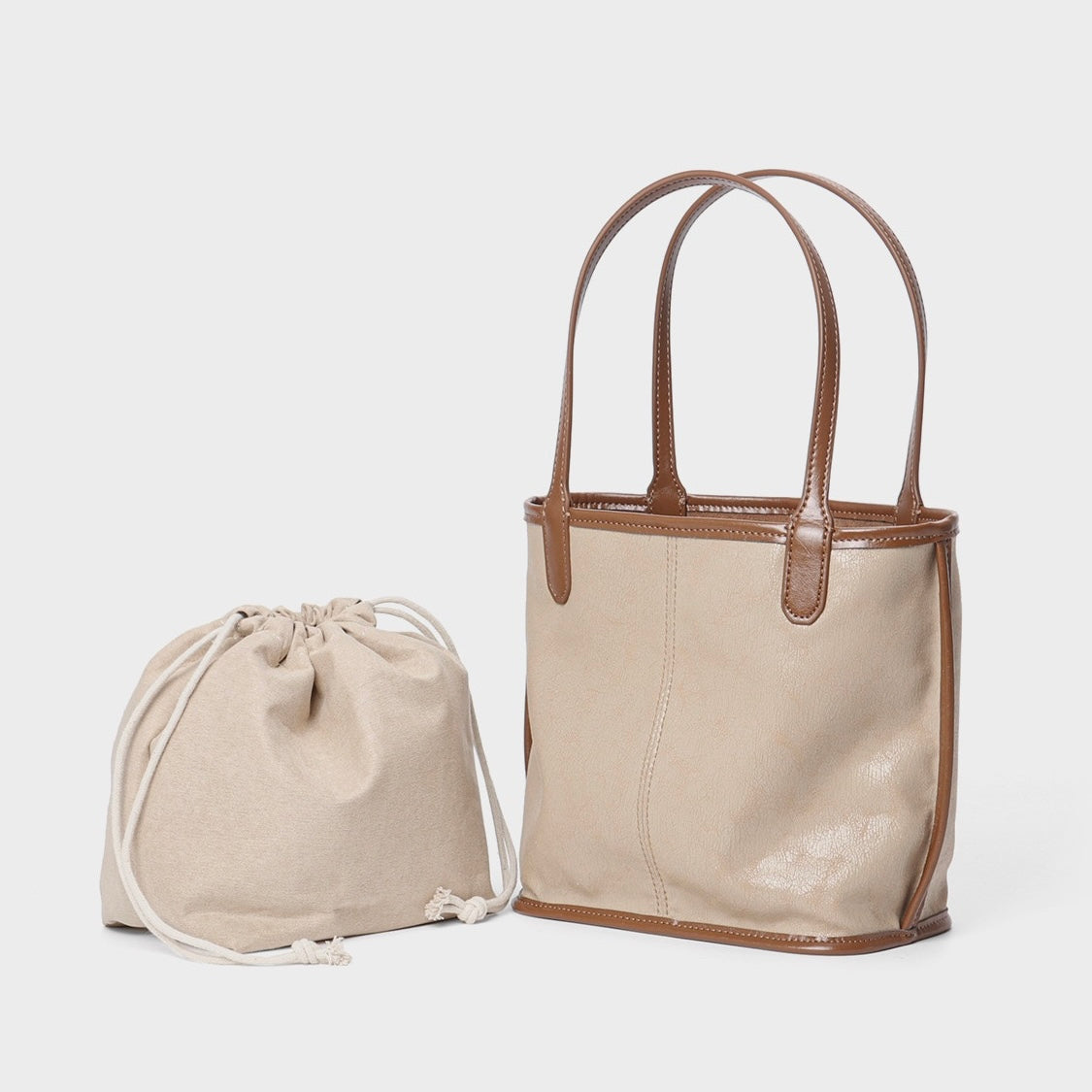 Women's Vintage Genuine Leather Tote with Pouch