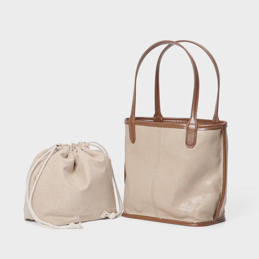 Women's Vintage Genuine Leather Tote with Pouch