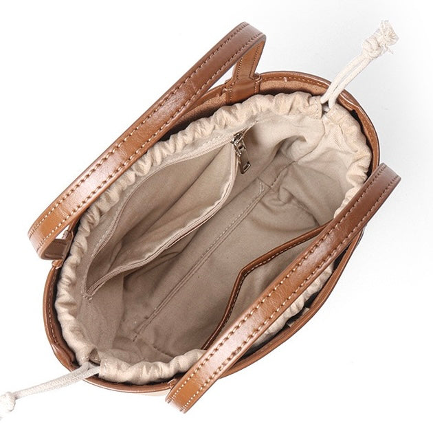Women's Vintage Genuine Leather Tote with Pouch