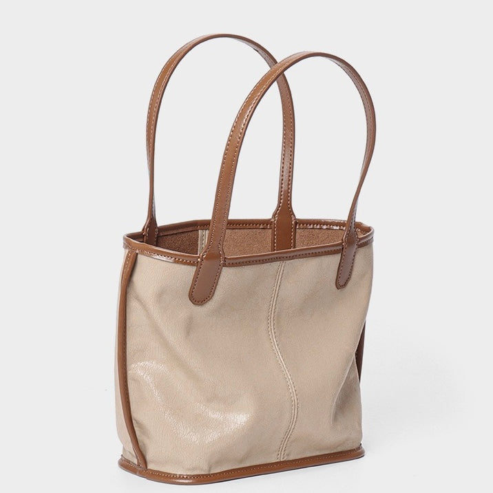 Women's Vintage Genuine Leather Tote with Pouch