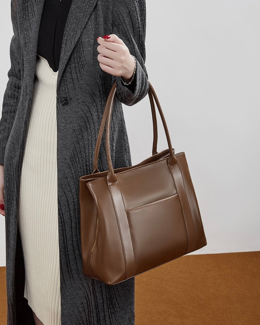 Women's Structured Executive Genuine Leather Bag