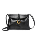 Luxury Braided Accent Envelope-Shaped Leather Crossbody Bag
