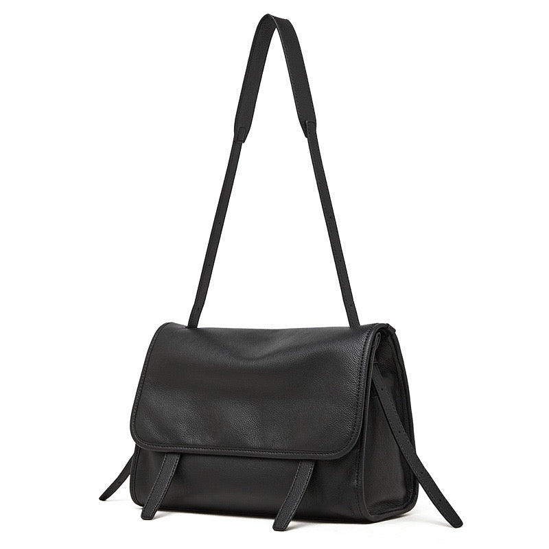 Vintage Flap Messenger Genuine Leather Bag - Large Capacity Versatile 2-Way Carry Satchel