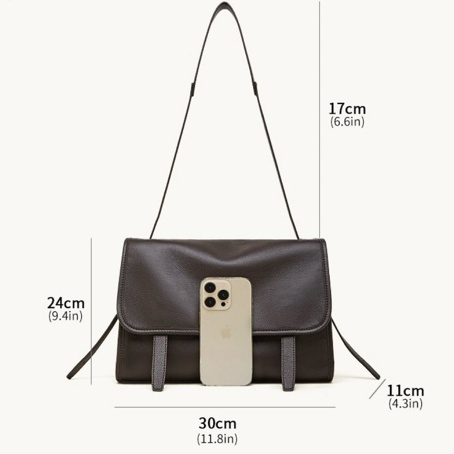 Vintage Flap Messenger Genuine Leather Bag - Large Capacity Versatile 2-Way Carry Satchel