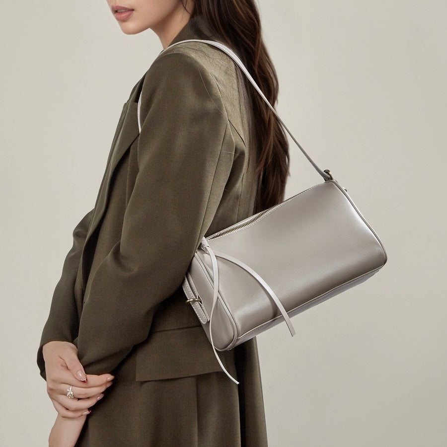 The Modern Cylinder Genuine Leather Bag - Versatile 2-Way Carry Barrel Purse