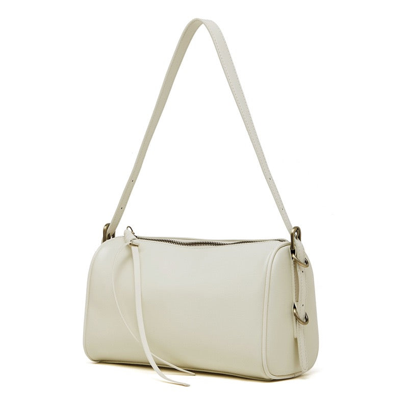 The Modern Cylinder Genuine Leather Bag - Versatile 2-Way Carry Barrel Purse