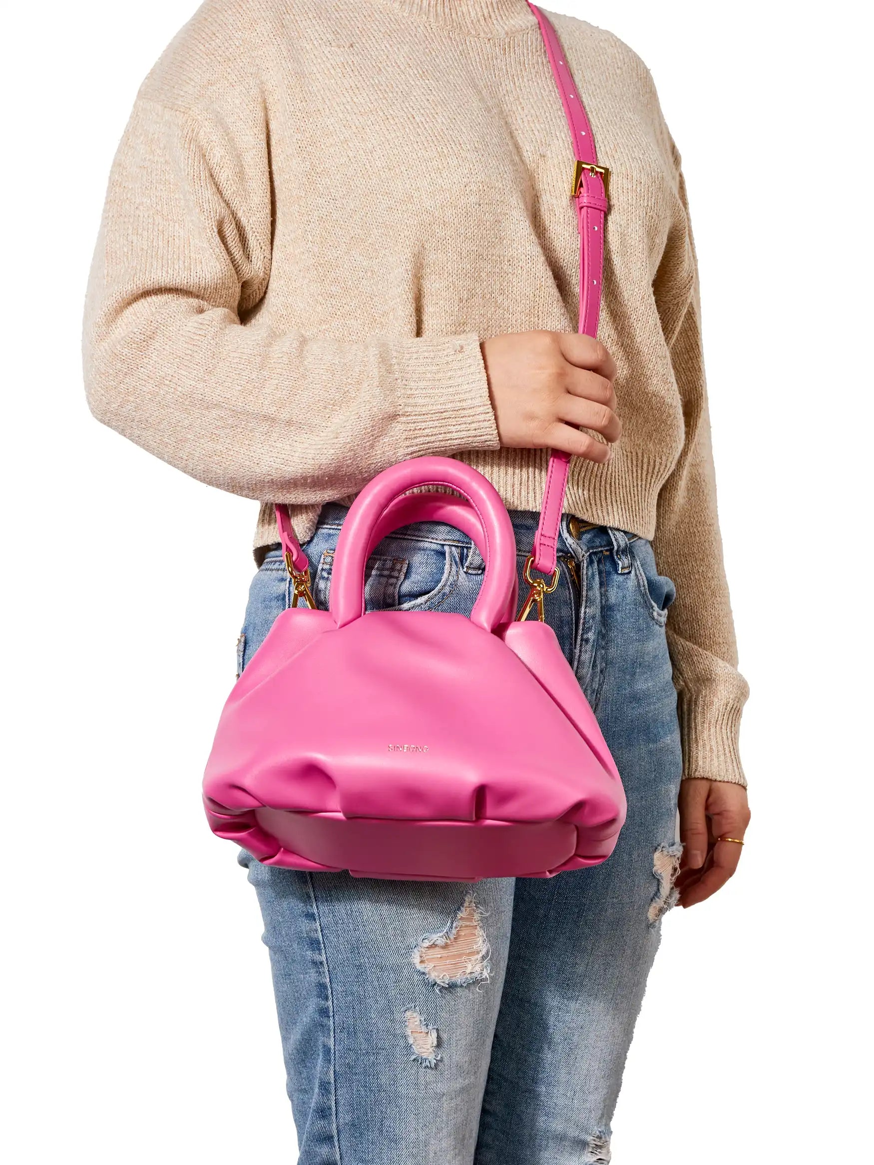 Gal Top Handle Crossbody Bag  - Bright Pink