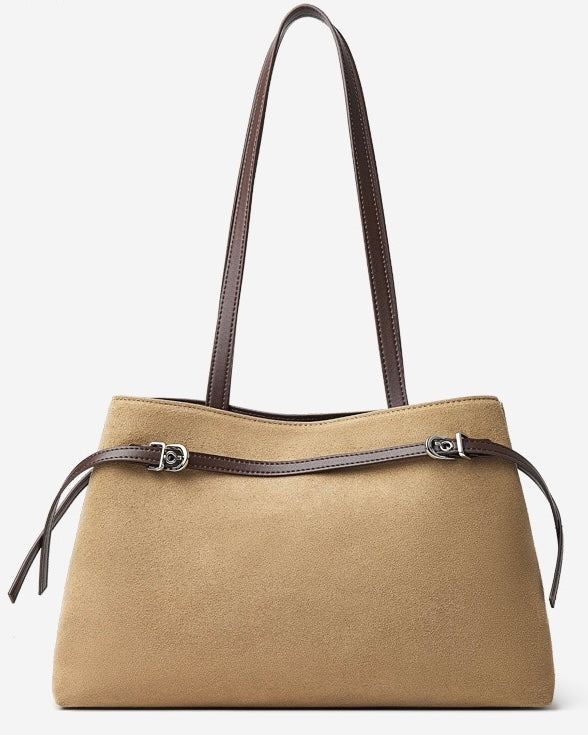 Retro Suede Large Capacity Genuine Leather Shoulder Bag