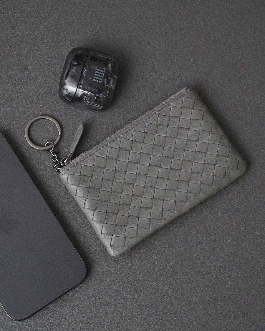 Handwoven Lambskin Key Fob & Card Wallet