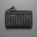 Handwoven Lambskin Double-Zip Key Wallet & Card Case