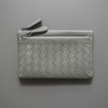 Handwoven Lambskin Double-Zip Key Wallet & Card Case