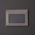 Ultra-Slim Pebbled Leather Card Holder with ID Window