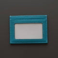 Ultra-Slim Pebbled Leather Card Holder with ID Window