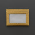 Ultra-Slim Pebbled Leather Card Holder with ID Window
