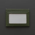 Ultra-Slim Pebbled Leather Card Holder with ID Window