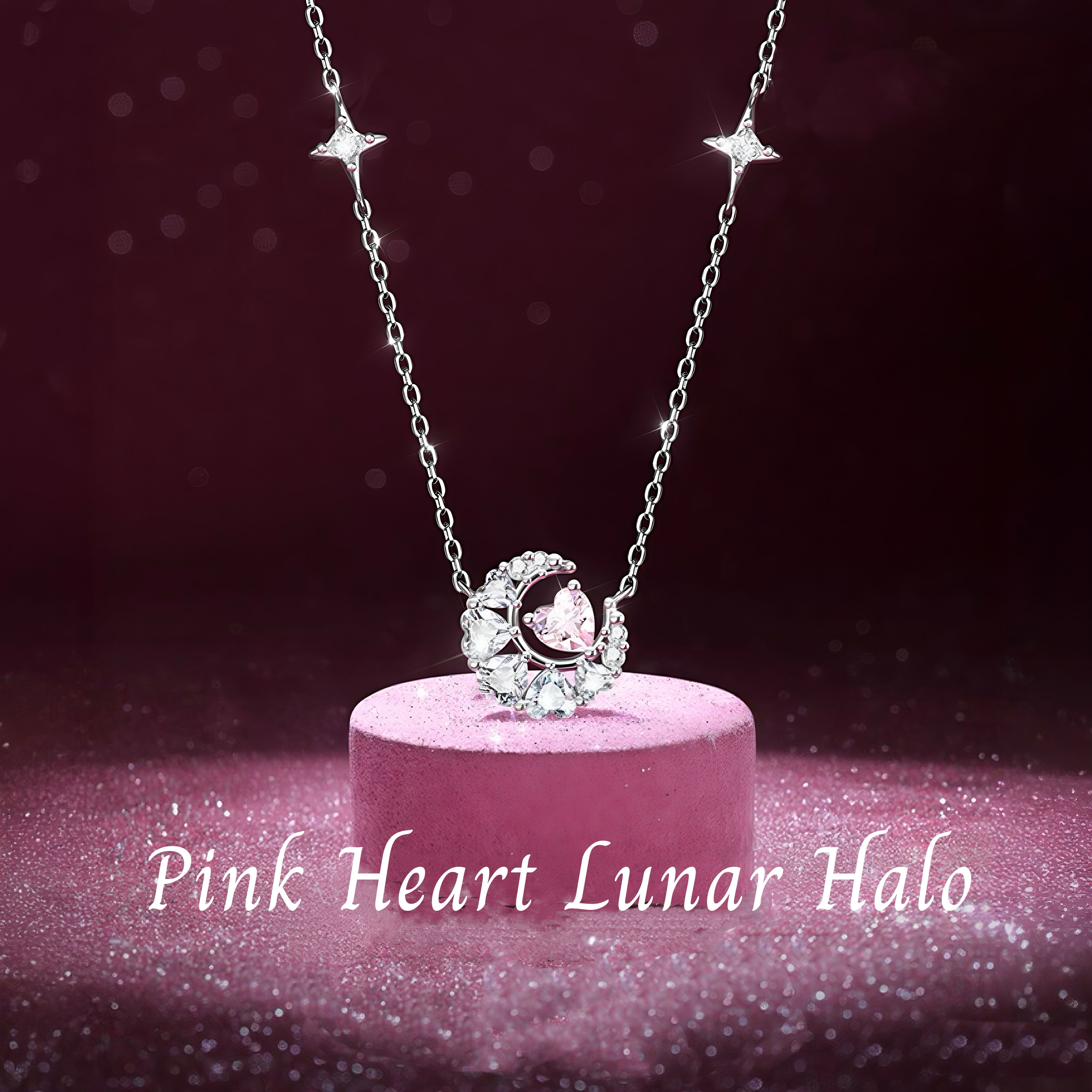 [Limited Edition] Pink Heart Lunar Halo Necklace