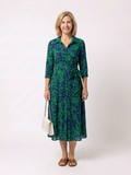 Oriana | Collared Long Sleeve Waist Tie Midi Dress