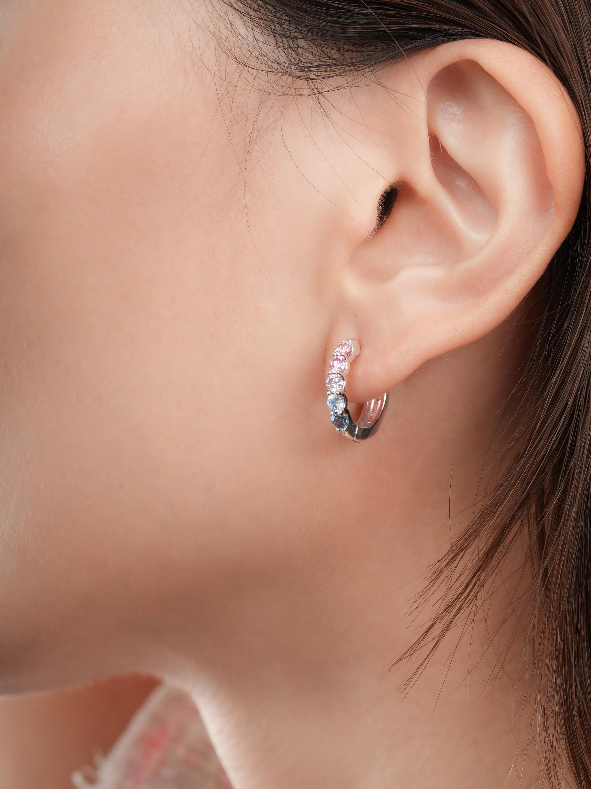 Lilac Sunset Moissanite Reversible Huggie Earrings