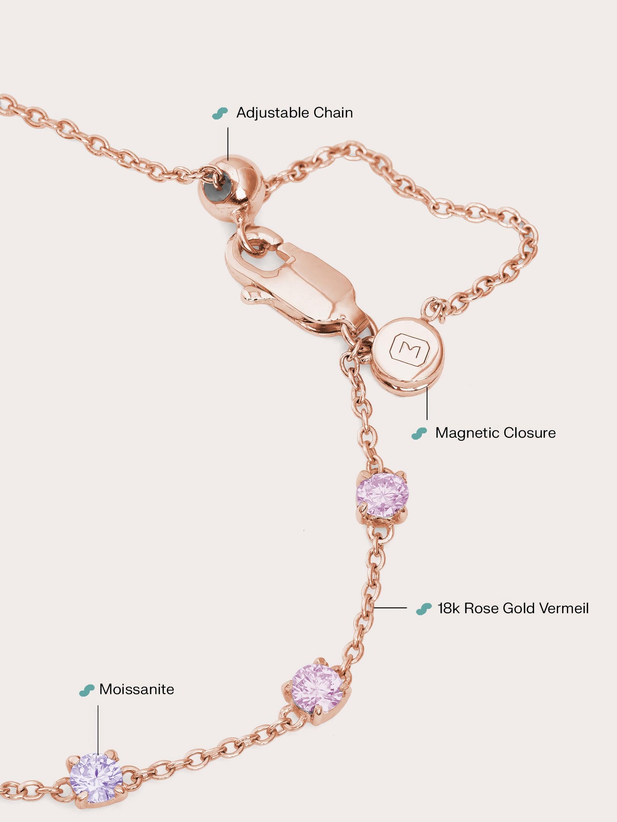 Lilac Sunset Moissanite Station Bracelet