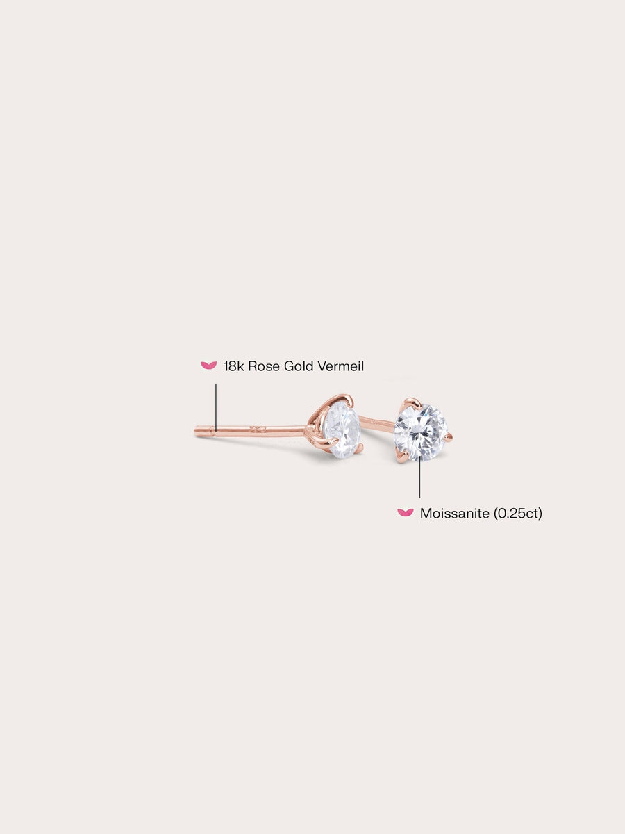 Martini Moissanite Stud Earrings (0.25ct)