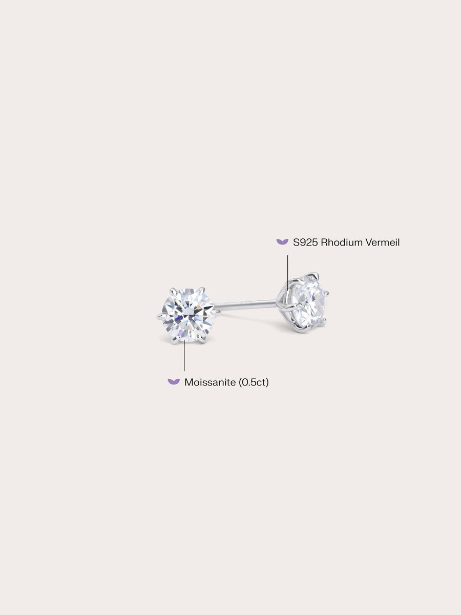 Martini Moissanite Stud Earrings (0.5ct)