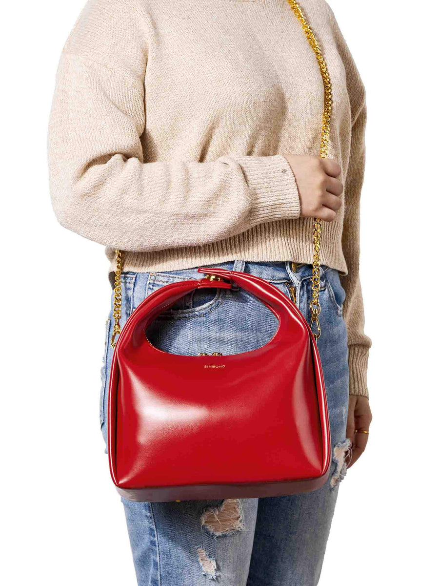 Medium Vienna Top Handle  Crossbody Bag  - Red