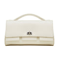 The Linear Turn-Lock Genuine Leather Bag | Minimalist East-West Handbag