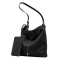 The Nocturne Flow Genuine Leather Tote Bag with Adjustable Strap & Detachable Pouch