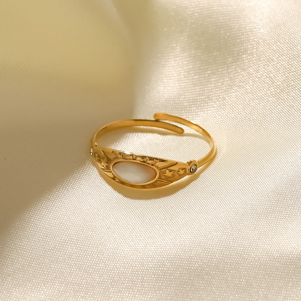 French Retro Stainless Steel Ring