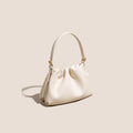 The Cloud Ripple Ruched Genuine Leather Cloud Clutch Bag