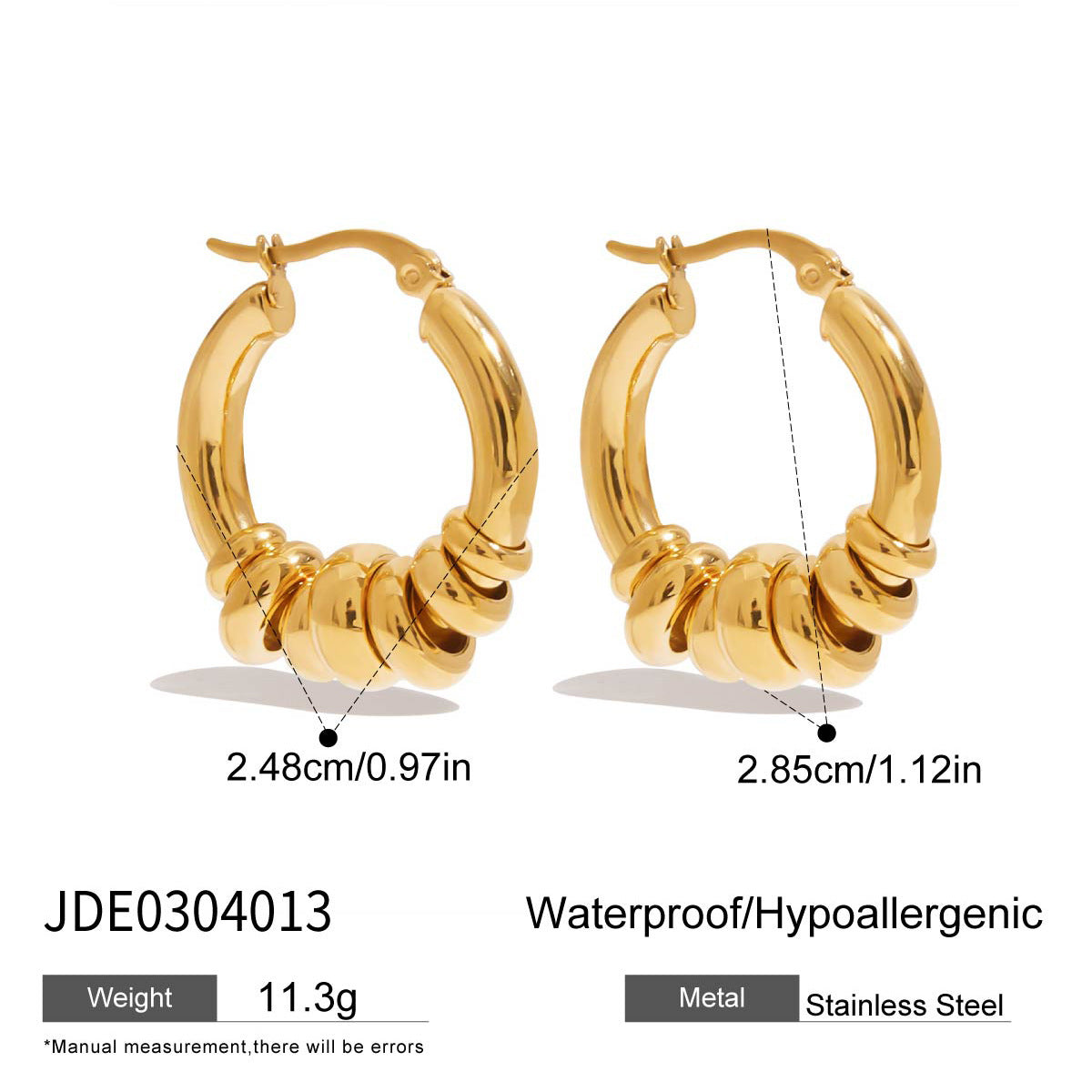 Geometric Interlocking Ring Earrings